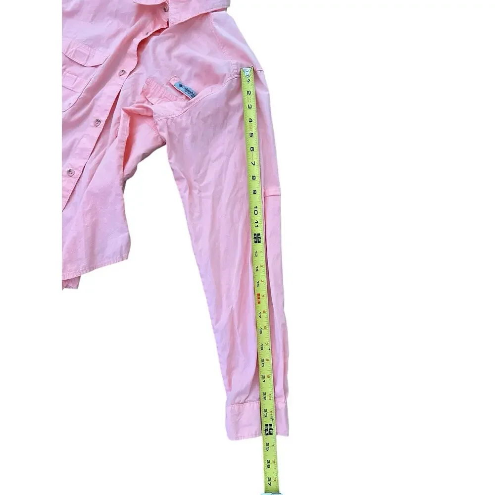 Columbia Shirt Womens Size XL Peach Long Sleeve Button Up PFG Fishing